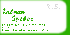 kalman sziber business card